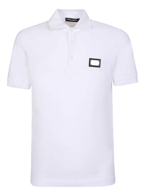 dolce gabbana logo plaque polo|dolce and gabbana polo men's.